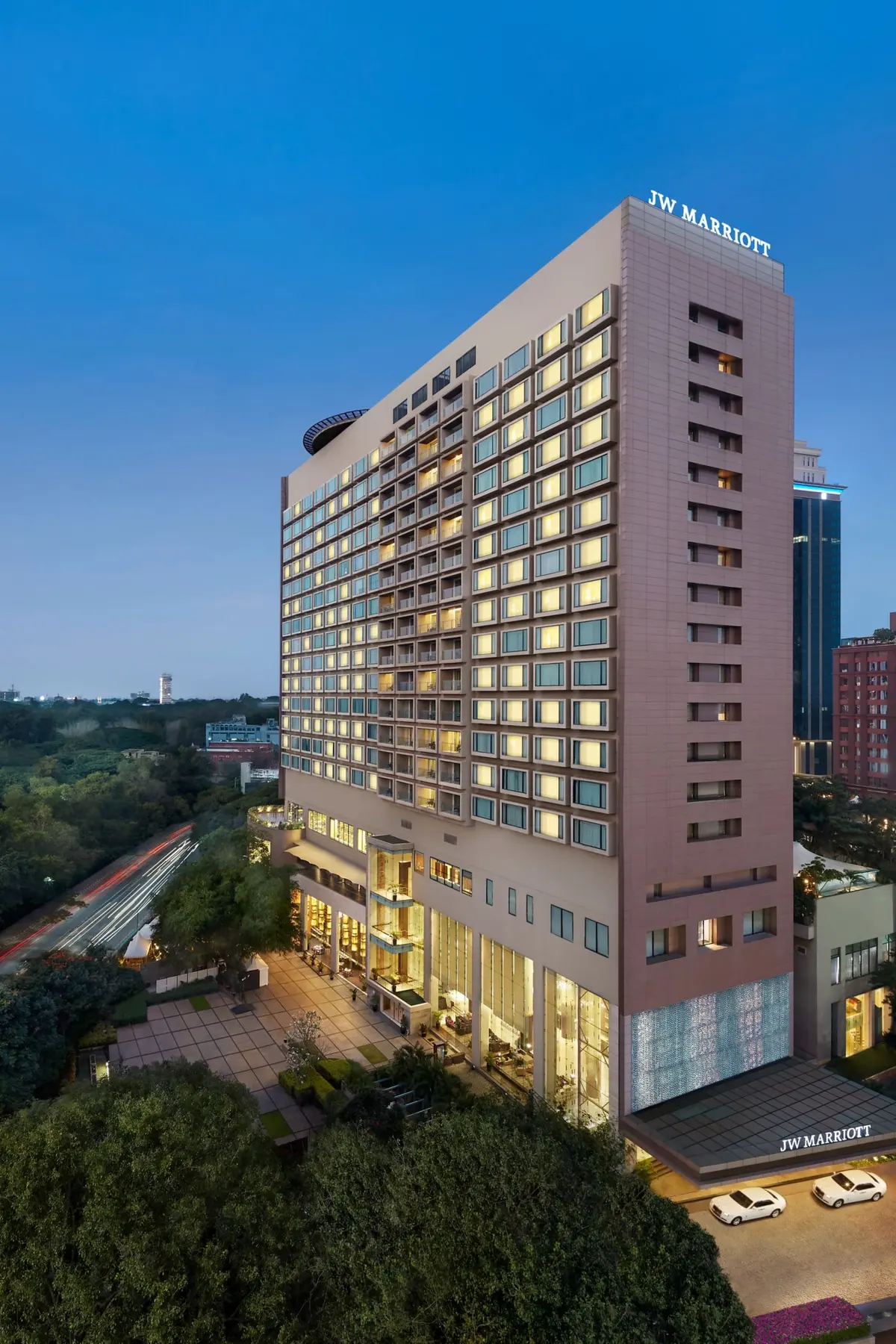 JW Marriott Hotel Bengaluru at dusk